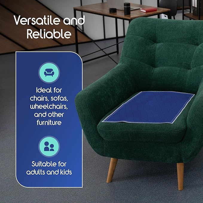 Inspire Waterproof Chair Pad, Dark Colored to Hide Stains, 18 x 24 – Quilted, for Incontinence Washable, for Adults and Kids Reusable Underpad-CubbioJoy