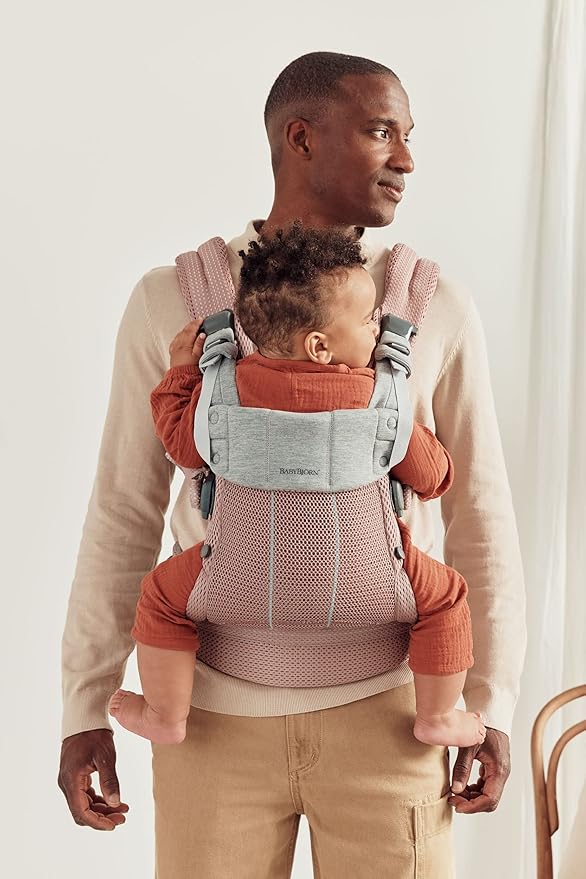 BabyBjörn Baby Carrier Harmony, Dusty Pink, 3D Mesh | 3-in-1 Ergonomic Baby Carrier; Newborn, Facing-in, Outward-Facing, and Back Carrying Positions Supported (7-40 lbs), Newborn to Toddler-CubbioJoy