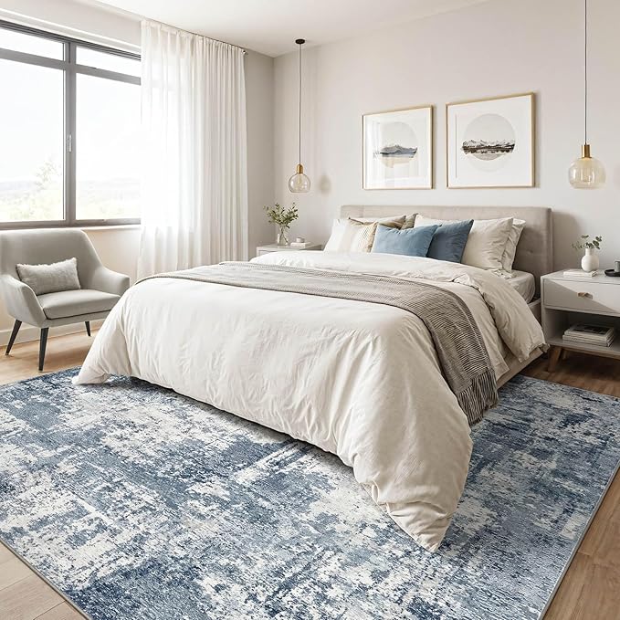 9x12 Area Rug Living Room: Washable Large Abstract Soft Rugs Stain Resistant Indoor Non-Slip Carpet for Men Modern Home Enthusiasts Aged 25-45 - High Traffic Areas - Bedroom Office Playroom-CubbioJoy