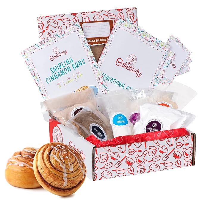 BAKETIVITY Kids Baking DIY Activity Kit - Bake Delicious Cinnamon Buns with Pre-Measured Ingredients – Best Gift Idea for Boys and Girls Ages 6-12-CubbioJoy