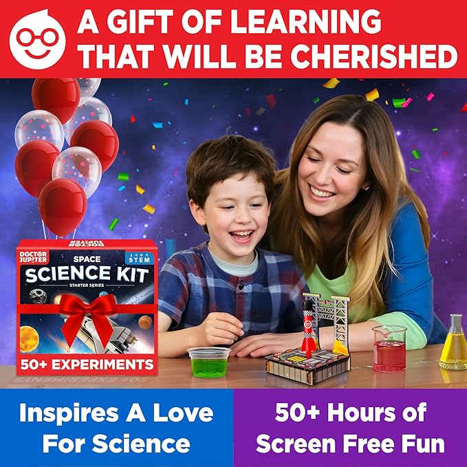 Doctor Jupiter Space Science Toy, Crafts Kit for Kids | Birthday Gifts for Boys 8+ Years Old | STEM Toy with 50+ Experiments | Learning & Educational Kits, Planet Toys-CubbioJoy