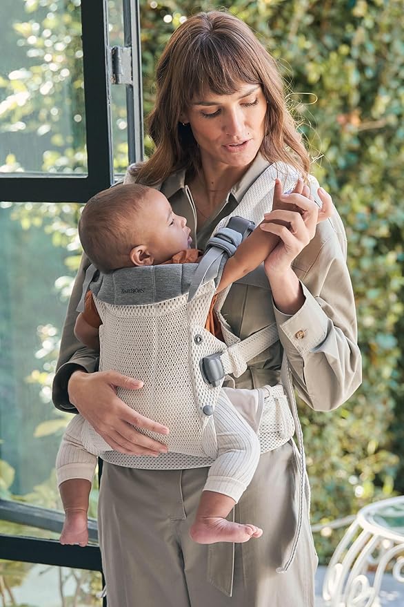BabyBjörn Baby Carrier Harmony, Cream, 3D Mesh, 3-in-1 Ergonomic Baby Carrier; Newborn, Facing-in, Outward-Facing, and Back Carrying Positions Supported (7-40 lbs), Newborn to Toddler-CubbioJoy