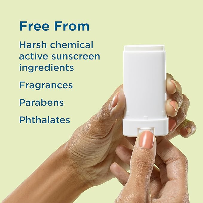 BLUE LIZARD Mineral Sunscreen Stick with Zinc Oxide SPF 50+ Water Resistant UVA/UVB Protection Easy to Apply Fragrance Free, Kids, Unscented, 0.5 oz-CubbioJoy