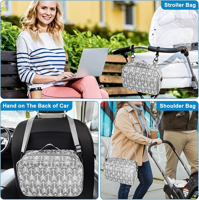 Accmor Stroller Organizer, Universal Stroller Organizer with Insulated Cup Holder Pocket, Dual Purpose Large Capacity Stroller Bag Caddy, Stroller Accessories Fits for Uppababy, Doona, Nuna Strollers-CubbioJoy