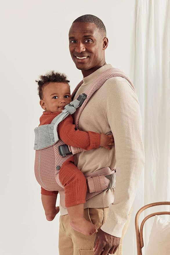 BabyBjörn Baby Carrier Harmony, Dusty Pink, 3D Mesh | 3-in-1 Ergonomic Baby Carrier; Newborn, Facing-in, Outward-Facing, and Back Carrying Positions Supported (7-40 lbs), Newborn to Toddler-CubbioJoy