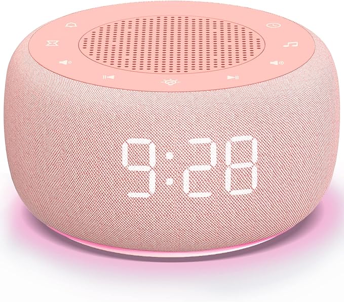 Buffbee Sound Machine & Alarm Clock 2-in-1-0-100% Display Dimmer, Under Light, Sleep Timer, Precise 30-Level Volume Control White Noise Machine-CubbioJoy