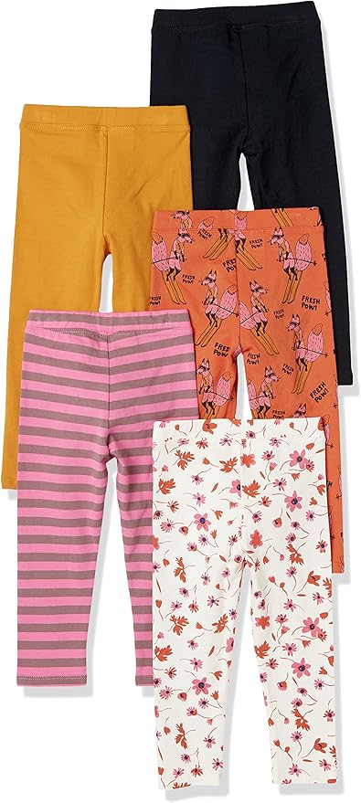 Amazon Essentials Girls and Toddlers' Leggings, Multipacks-CubbioJoy