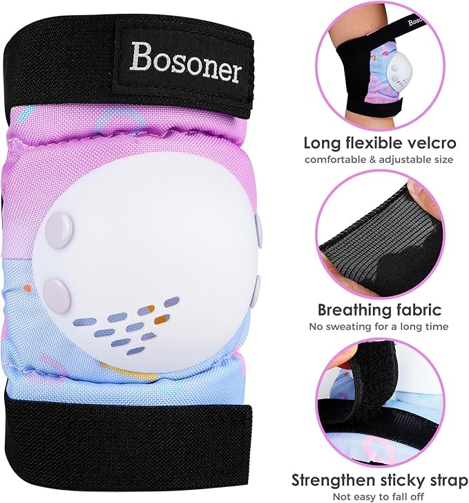 BOSONER Kids/Youth Knee Pad Elbow Pads for Roller Skates Cycling BMX Bike Skateboard Inline Rollerblading, Skating Skatings Scooter Riding Sports-CubbioJoy