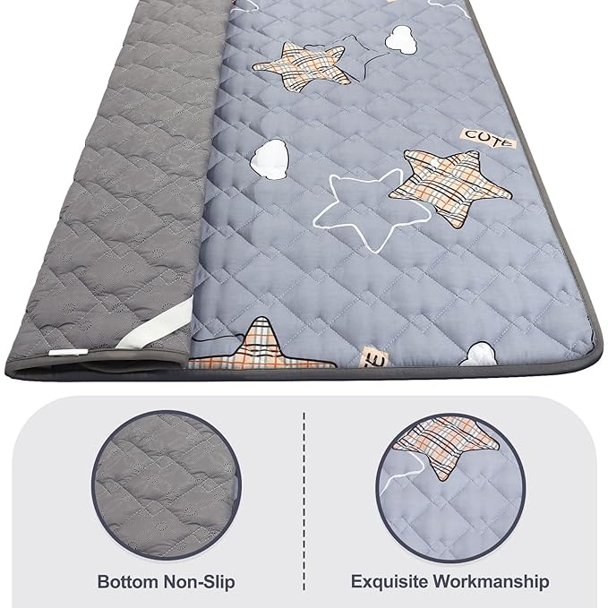 Baby Play Mats for Floor, Thick 50x50 Inch Crawling Mat for Playpen,Foam Playmats for Babies and Toddlers Infants, Foldable and Machine Washable(Grey)-CubbioJoy