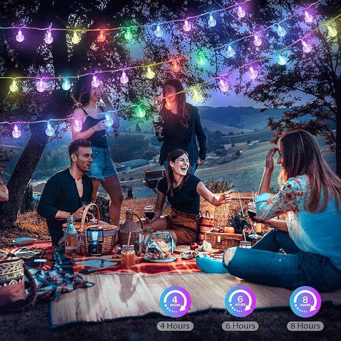 Color Changing String Lights Plug in, 33ft 60LED Connectable Crystal Globe String Lights Remote, Decorative Outdoor Twinkle Lights for Girl Gift Bedroom Patio Garden Tent Camp Party Christmas Décor-CubbioJoy