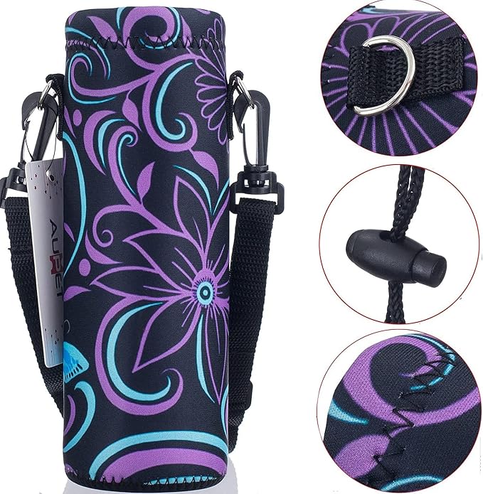 AUPET Water Bottle Bag Carrier,24oz/32oz Insulated Neoprene bottle Sling Holder Case Pouch Cover for 1000ML/750ML Bottles with Shoulder Strap for walking-CubbioJoy