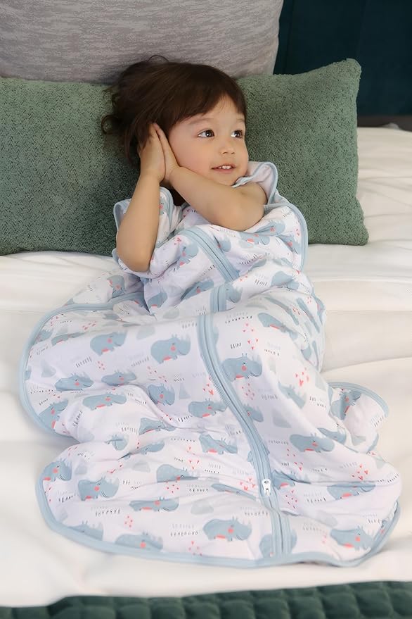 Baby Sleep Sack 2-4 T 95% Rayon from Bamboo 5% Spandex Boys & Girls Wearable Blanket 1.0 TOG Toddler Sleeping Sack 2- Way Zipper X-Large-CubbioJoy