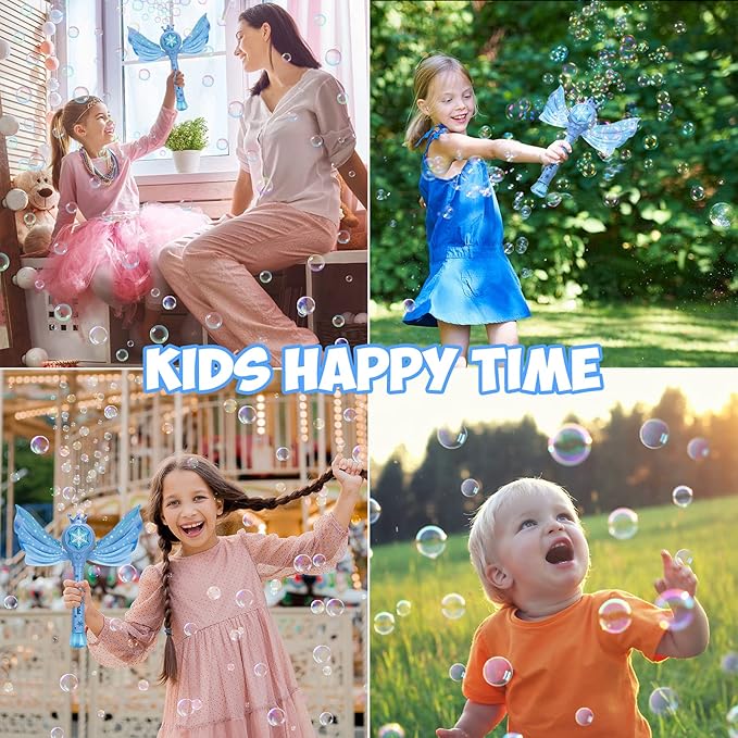 Bubble Machine for Kids, Automatic Electric Frozen Toys for Girls Princess Bubble Wand Maker Blower, Musical&Light Up Bubble Toys for Toddlers Outdoor, 3 4 5 6 7 8 Year Old Gifts-CubbioJoy