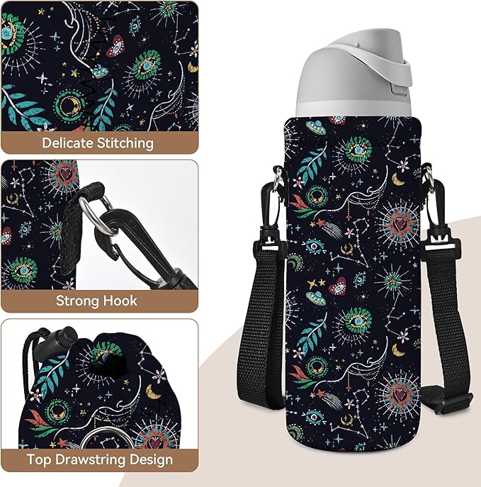 AUPET Water Bottle Bag Carrier,24oz/32oz Insulated Neoprene bottle Sling Holder Case Pouch Cover for 1000ML/750ML Bottles with Shoulder Strap for walking-CubbioJoy