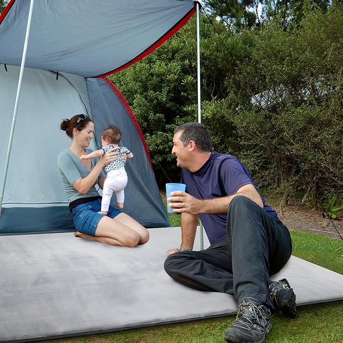 BALAPET Thick Memory Foam 71x59 Play Mat for Playpen, Super Soft Velvet Portable Baby Playpen Mat for Kids Toddler Crawling and Play, Non-Slip Bottom Playmat, Grey-CubbioJoy