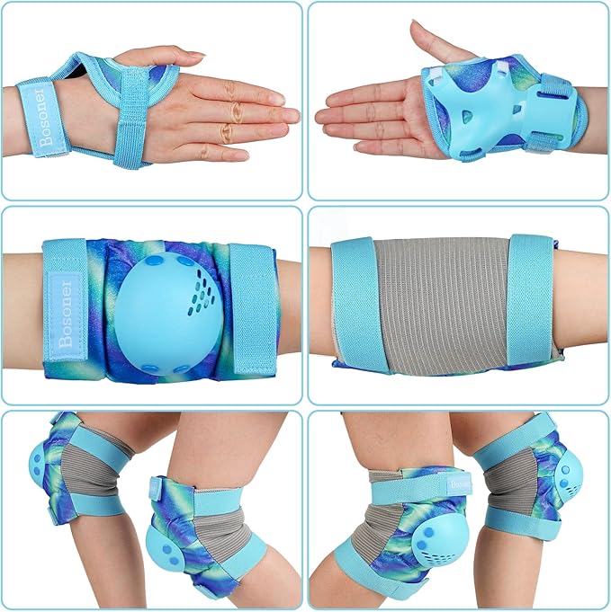 BOSONER Kids/Youth Knee Pad Elbow Pads for Roller Skates Cycling BMX Bike Skateboard Inline Rollerblading, Skating Skatings Scooter Riding Sports-CubbioJoy