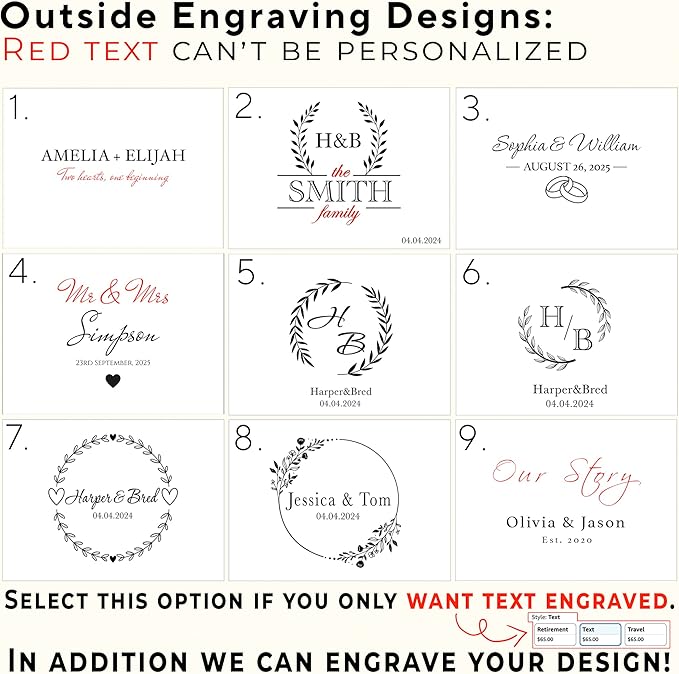 Customized Wedding Memory Box Small - Acacia Wood Engagement Gift Boxes for Couples, Keepsake Box Wedding Personalized, Custom Gift for 5 Year Marriage Anniversary Time Capsule, 8x6x4 in-CubbioJoy