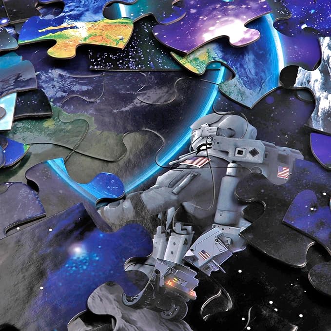 Jumbo Floor Puzzle for Kids Ages 4-8,Space Earth Jigsaw Puzzles,48 Piece Astronaut Large Puzzles for Toddler Ages 3-5,Preschool Learning Planets Earth Toys Christmas Birthday Gift for Boys Girls-CubbioJoy
