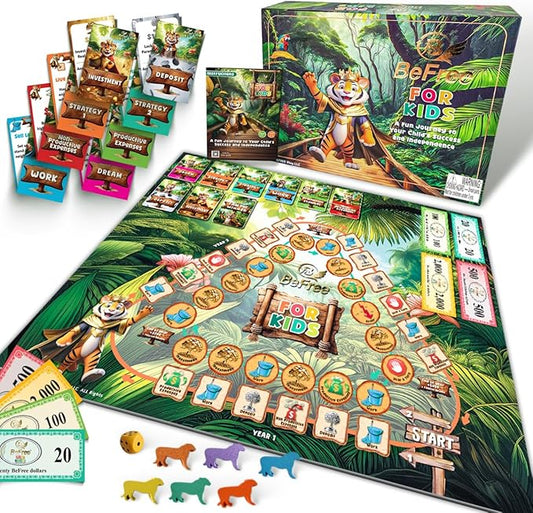 BeFree for KIDS – Fun Money & Financial Literacy Board Game | Teach Kids Smart Money Skills, Investing & Saving | Educational Strategy Game for Ages 7+ | Great for Family Game Night & Cash Flow Learn!-CubbioJoy