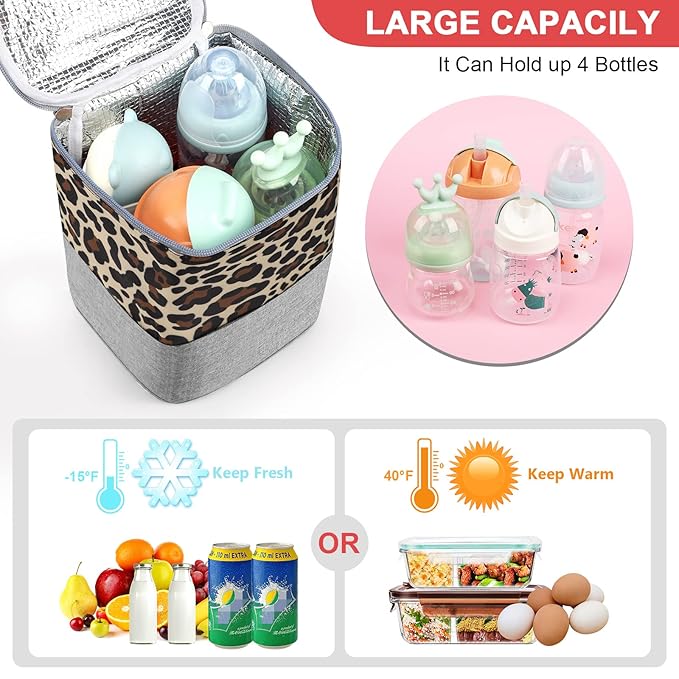 Accmor Breastmilk Cooler Bag, Baby Bottle Cooler Bags, Insulated Bottle Cooler Tote Bags On The Go, Fits 4 Large 8oz Bottles, for Nursing Mom Daycare Travel-CubbioJoy