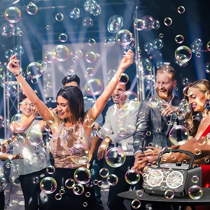 Bubble Machine Portable Bubble Machine for Kids with 2 Fans,Plug in or Battery Operated Bubble Blower,20000+ Bubbles Per Minute Bubbles for Outdoor Wedding Birthday Halloween-CubbioJoy