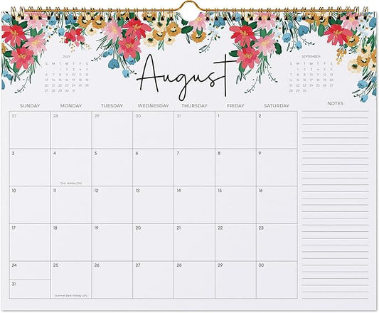 2025-2026 Calendar, Jokotha Wall Calendar 2025, Calendar Runs From Aug 2025 - Dec 2026, 15" x 12", Twin-Wire Binding, Hanging Hook, Floral Design-CubbioJoy