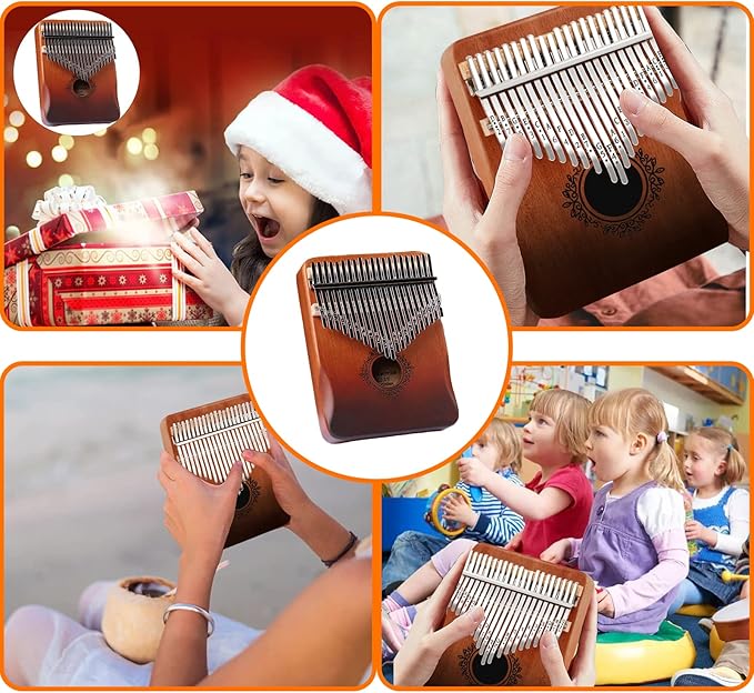 Kalimba 21 Keys Thumb Piano, Easy To Learn Portable Kalimba Thumb Piano With Beautiful Hard Packing Box, Gifts For Kids,Adult,Beginners,Professional-CubbioJoy