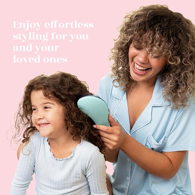 Crave Naturals Glide Thru Detangling Brush for Natural, Curly, Straight, Wet or Dry Hair - Gentle Detangler Styling Tool for Adults, Kids, Toddlers and Little Girls - 7.5 x 3 in, Turquoise-CubbioJoy