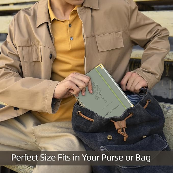 Undated Weekly Planner, Weekly To Do List Notebook with Goal & Habit Tracker Organizer, A5 5.8" x 8.0" Weekly Planner Notebook with Spiral Binding for Men or Women-CubbioJoy