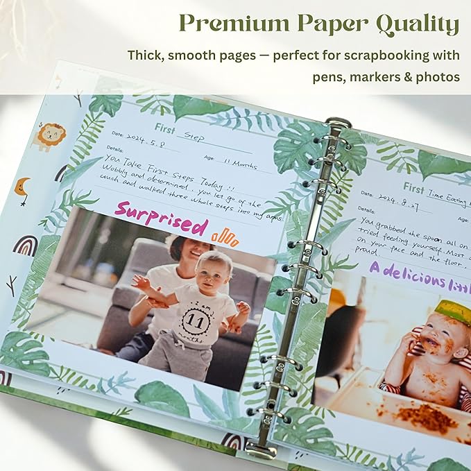 Baby Memory Book Keepsake | Minimalist First 5 Years Baby Book & Photo Album for Baby Boy or Girl| Gender Neutral Baby Journal Scrapbook for Milestones (Modern)-CubbioJoy