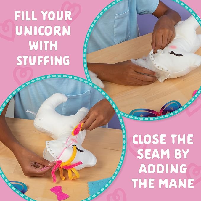 Craft-tastic - Make a Friend Unicorn - Mini Sewing Kit, Arts and Crafts, Kids Crafts, Craft Kit Makes 1 Easy-to-Sew Stuffie with Accessories, Bonus Travel Tote Included Ages 6+-CubbioJoy