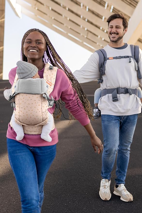 Beco Gemini Baby Carrier from Newborn to Toddler - Certified Ergonomic Newborn Baby Carrier for Infants and Children of 7-35 lbs - M Shape, Adjustable Seat, 100% Cotton (Dots)-CubbioJoy