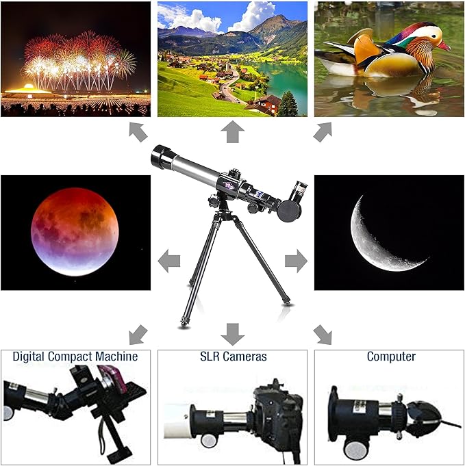ArtCreativity Telescope for Starters - Includes Tripod Stand and 20x, 30x, 40x Eyepieces - Expensive Birthday Gifts for Kids Ages 3+-CubbioJoy