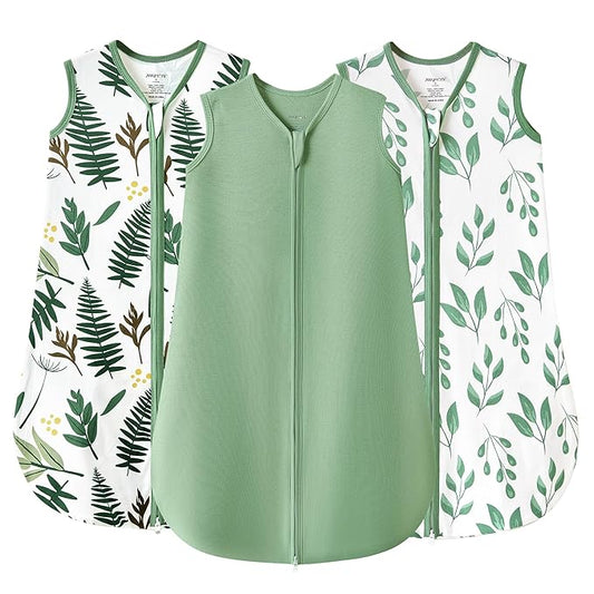 JELLYMONI Baby Sleep Sack 12-18 Months 100% Cotton Wearable Blanket, 0.5 TOG Soft Lightweight Toddler Sleeping Sack 3 Pack 2-Way Zipper Newborn Sleep Sacks-CubbioJoy