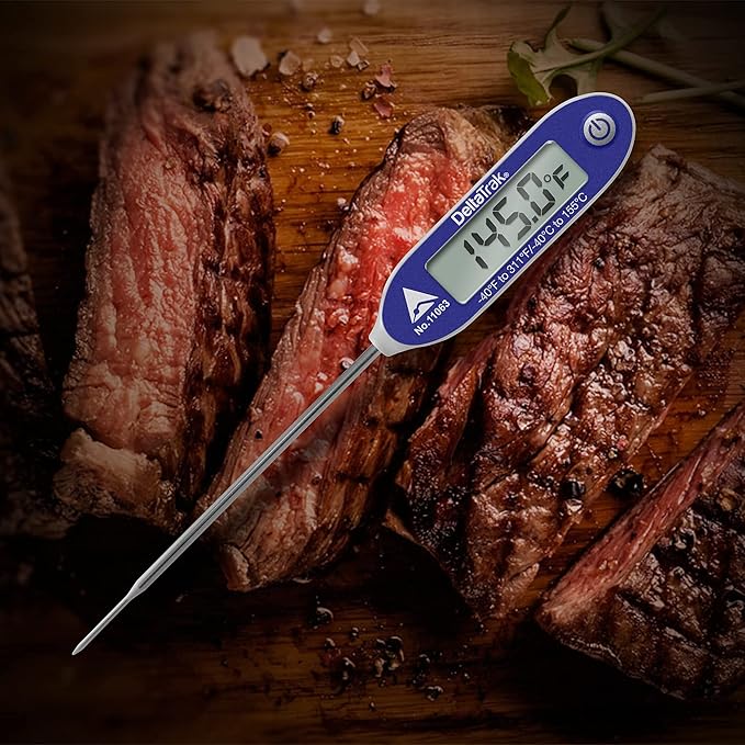 DeltaTrakessentials 11063 FlashCheck Jumbo Display Auto-Cal Needle Probe Thermometer-CubbioJoy