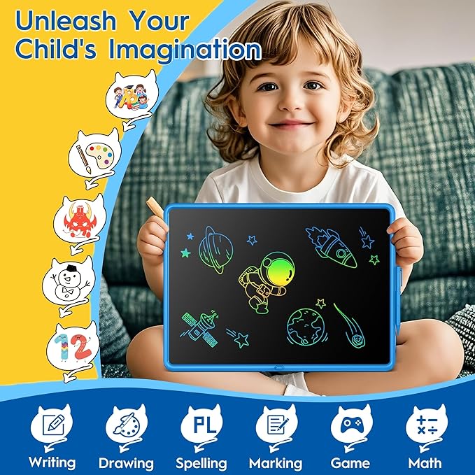 20 Inch LCD Writing Tablet for Kids, Rechargeable Large Kids Drawing Pad, Mess Free Drawing Tablet, Doodle Board, Educational & Learning Drawing Toys for Boys and Girls Aged 3+ Years Old Birthday Gift-CubbioJoy