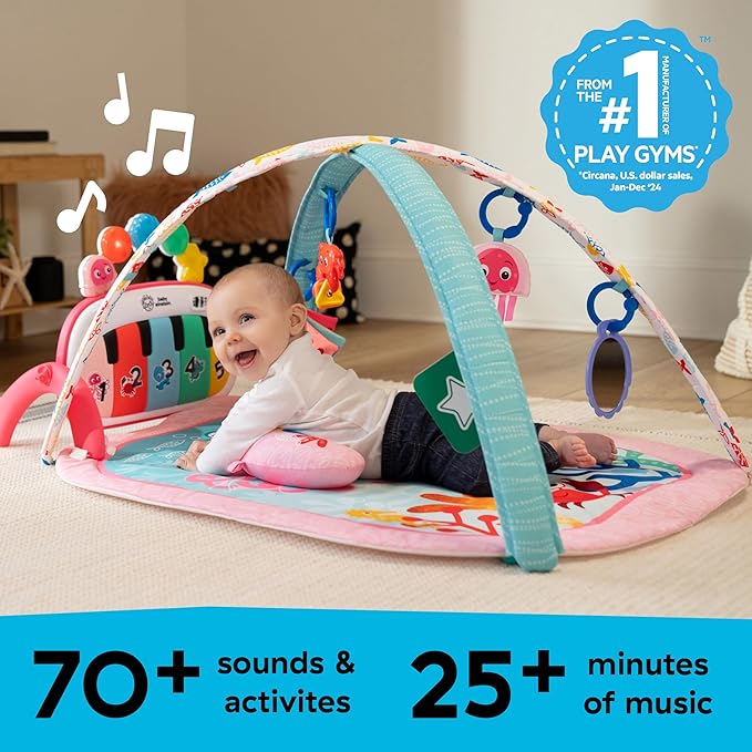 Baby Einstein Ocean Explorers 4-in-1 Kickin Tunes Jellyfish Jamboree Music & Language Discovery Gym, Pink, Ages 0 Months and Up-CubbioJoy