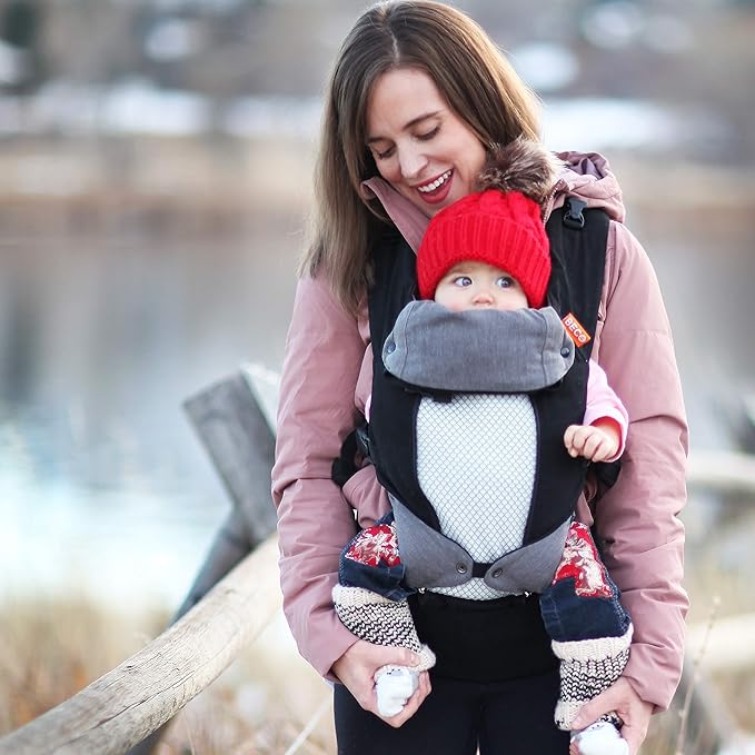 Beco Baby Carrier 8 Hybrid Newborn to Toddler Carrier (7-45lbs) - All in 1 Mesh Toddler Carrier - Baby Carrier Backpack, Front and Hip Carrier with Adjustable Seat - Cooling Ergonomic Carrier (Black)-CubbioJoy