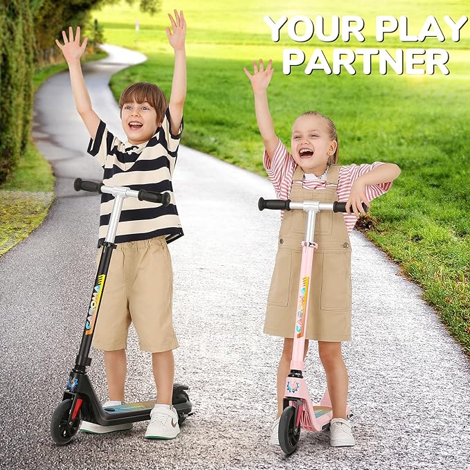 Caroma Electric Scooter for Kids Ages 6-12,150W/180WMotor,10 MPH Max Speed & 7 Miles,Colorful Lights,Adjustable Height & Speed,LED Display,Foldable Kids Electric Scooter 132 Lbs Max Load,Idea Gift-CubbioJoy