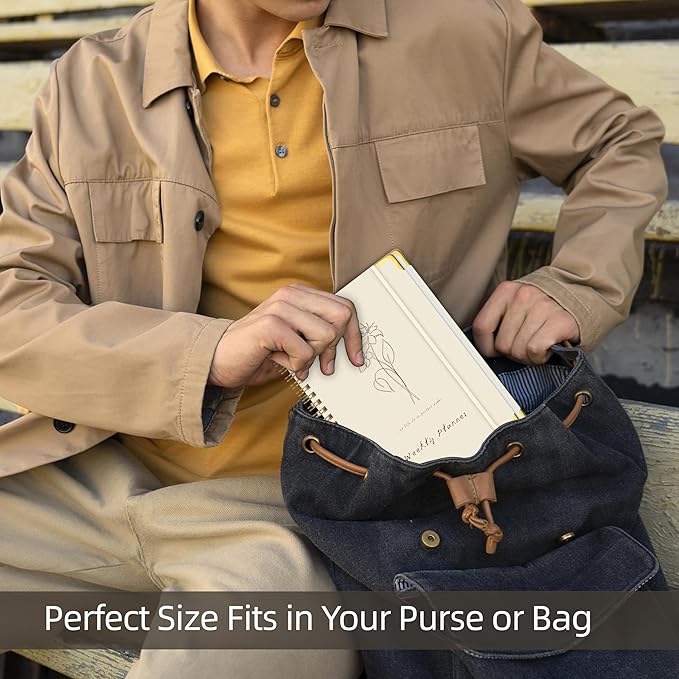 Undated Weekly Planner, Weekly To Do List Notebook with Goal & Habit Tracker Organizer, A5 5.8" x 8.0" Weekly Planner Notebook with Spiral Binding for Men or Women-CubbioJoy