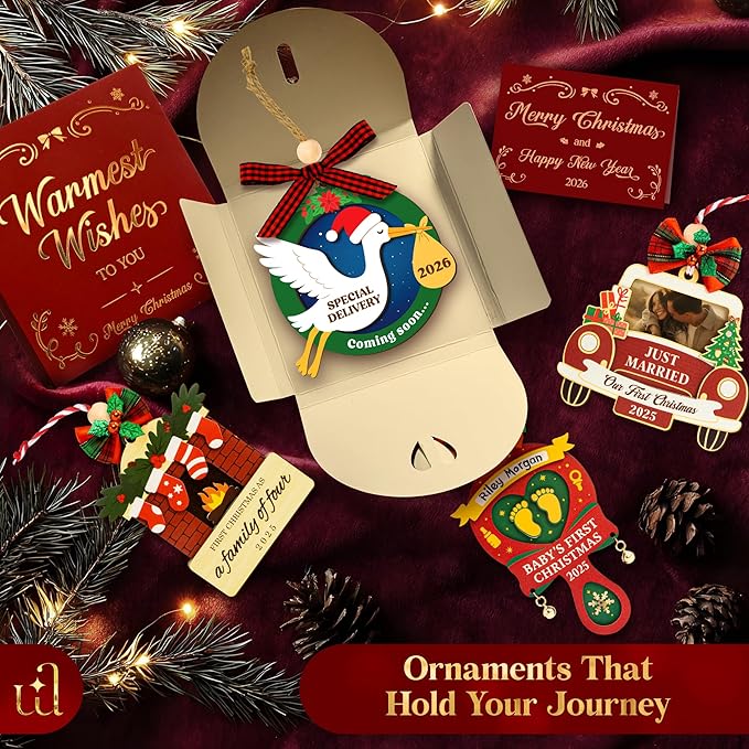 Coming Soon Baby Announcement 2026 - Pregnancy Announcement Ornament, Expecting Parents To Be Unique Gifts For Family Husband, Expecting Baby Ornament 2026, Christmas Pregnant Ornaments 2025-CubbioJoy