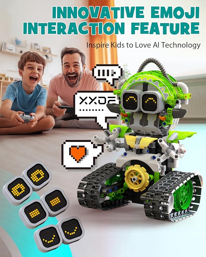 5in1 STEM AI Robot Toys Building Set, 478Pcs APP & Remote Control Engineering Erector Blocks for Kids Age 6-8, Coding Interactive Educational Christmas Birthday Gift for 10-12 Year Boys & Girls-CubbioJoy