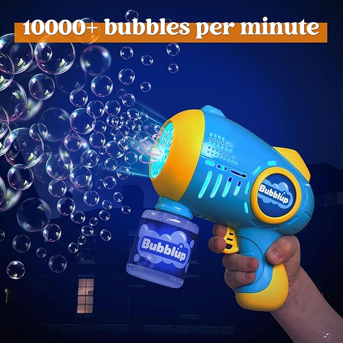 JOYIN 2 Kids Bubble Guns with 4 Bottles Solution, Automatic Bubble Machine Gun with 8 Holes for Kids, Adults, Summer Toys, Easter Basket Stuffers, Birthday Gift, Party Favors-CubbioJoy