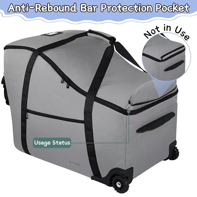 Car Seat Bags for Air Travel Fit Chicco Keyfit 35 and Anti-rebound Bar Base, Fit Doona Car Seat Stroller and Base, Nuna Pipa Travel Bag, Infant Car Seat Bag, Doona Travel Bag-CubbioJoy