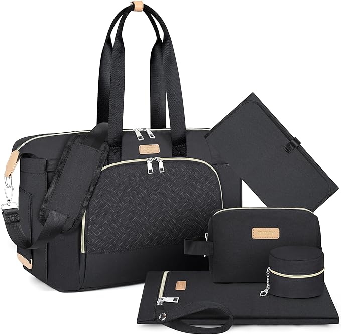 ITIEZY Diaper Bag Tote for Baby - Large Mommy Bag with Portable Changing Pad Pacifier Case, Hospital Bags Travel Baby Bag-CubbioJoy