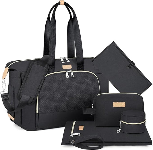 ITIEZY Diaper Bag Tote for Baby - Large Mommy Bag with Portable Changing Pad Pacifier Case, Hospital Bags Travel Baby Bag-CubbioJoy