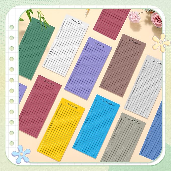 Censen 10 Pack 500 Sheets To Do List Notes Daily Checklist Notepads with 50 Sheets Each Undated Color Memo Pad Block Shopping List Pad Weekly Plan Notepad Organizer Planners(Assorted Color,Lined)-CubbioJoy
