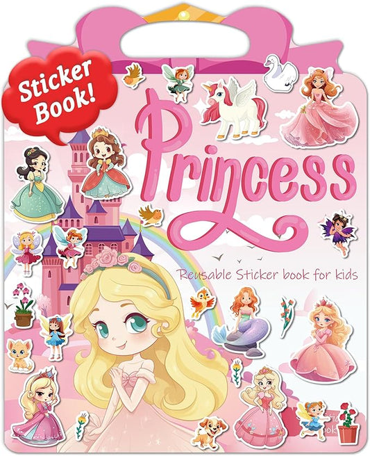 Benresive Reusable Sticker Book for Toddlers 2-4 Years, Fun Travel Stickers for Kids, Waterproof Sticker Books for Toddlers 1-3, Crafts Activities for Todddlers 1-3 2-4 3-5 - Princess-CubbioJoy