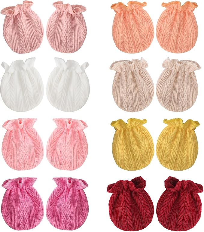 BQUBO Newborn Infant Toddler Mittens No Scratch Cotton Elastic Wrist Gloves Hypoallergenic for 0-6 Months Baby Boys Girls-CubbioJoy