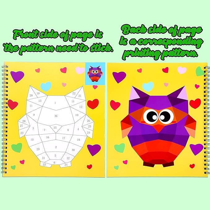 4PCS Crafts for Kids Ages 4-8 Sticker Books - Includes Dinosaur Llama Turtle and More Animal Designs Gift Party Create 40 Pictures-CubbioJoy